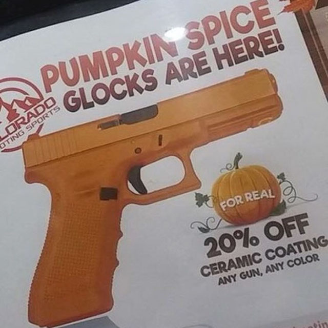 gun pumpkin spice latte - Pumpkin Spice Pado Glocks Are Here! Oting Sports For Real a. 20% Off Ceramic Coating Any Gun, Any Color