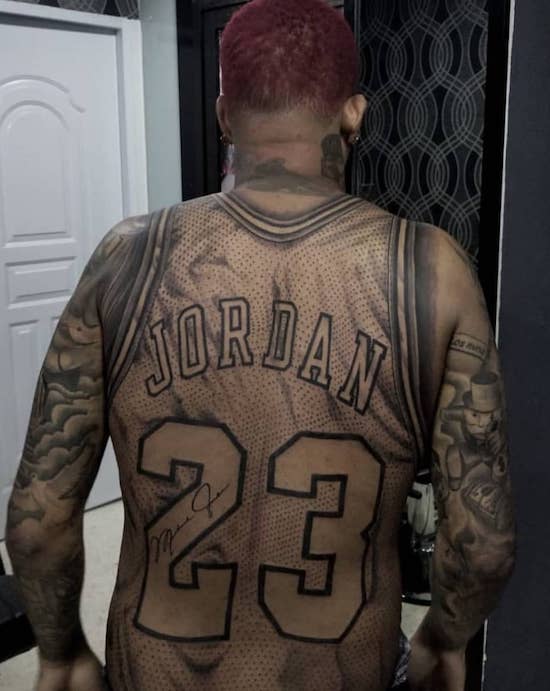 michael jordan jersey tattoo