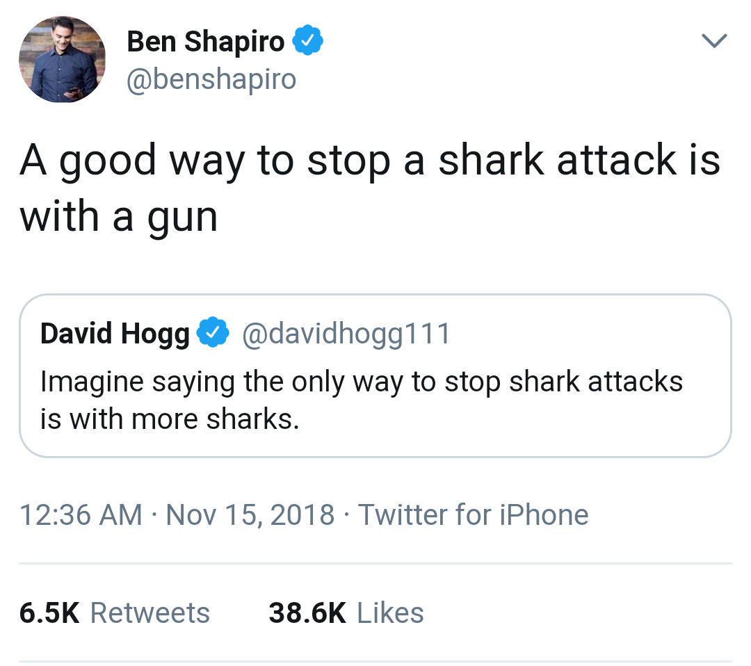 pinoy celebrity twitter war - Ben Shapiro A good way to stop a shark attack is with a gun David Hogg Imagine saying the only way to stop shark attacks is with more sharks. Twitter for iPhone