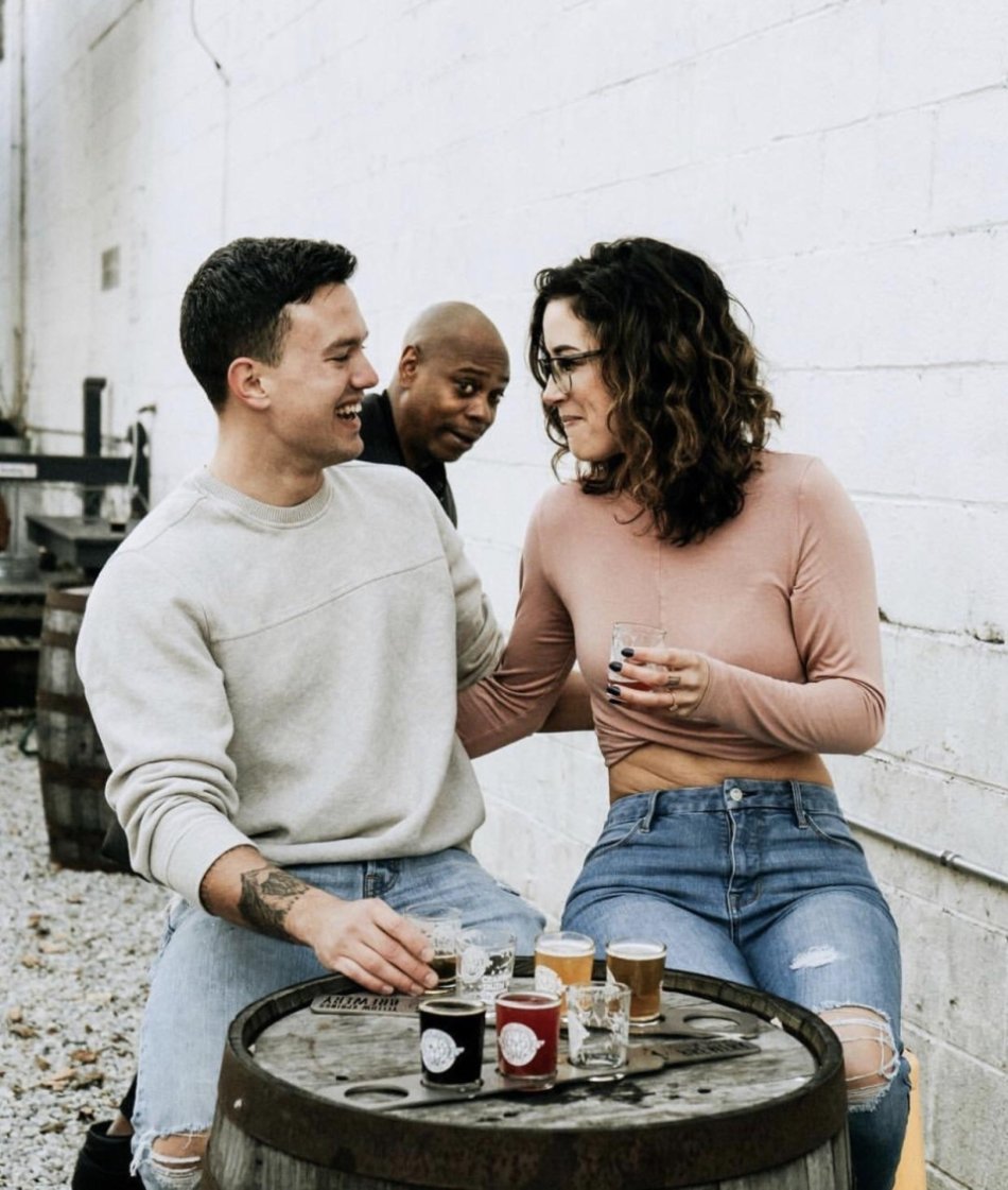 dave chappelle photobombs engagement