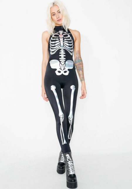 Wicked Adult Unisex Skeleton Jumpsuit (M) **NEW**