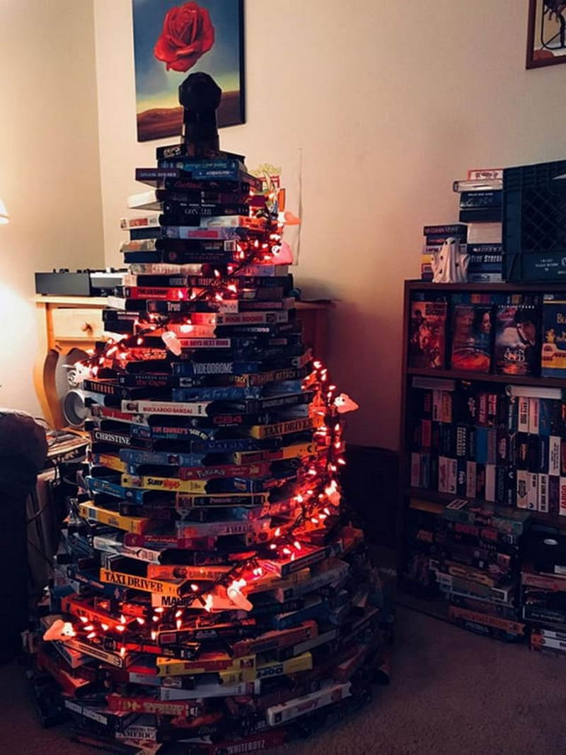 unique vhs christmas tree