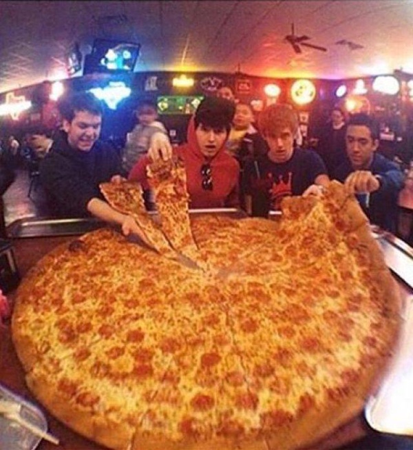 huge piece of pizza