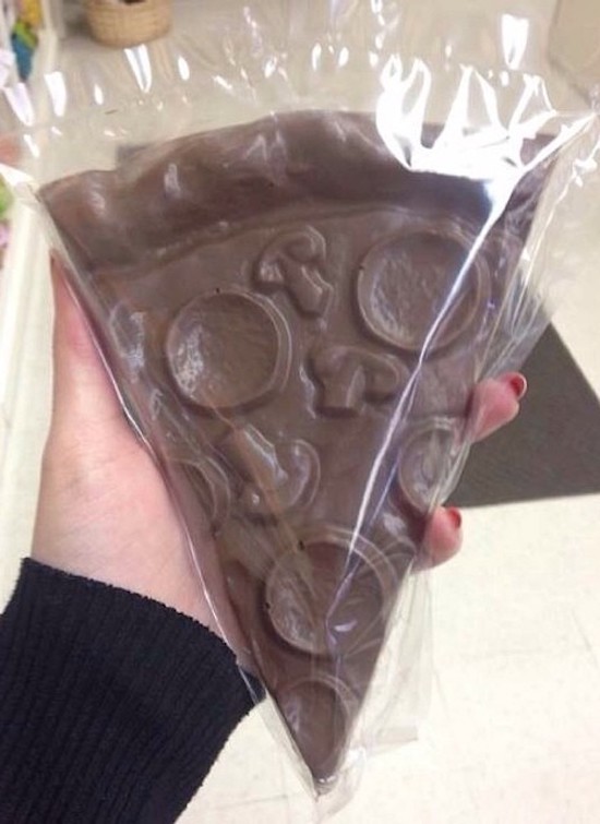 chocolate shaped like pizza