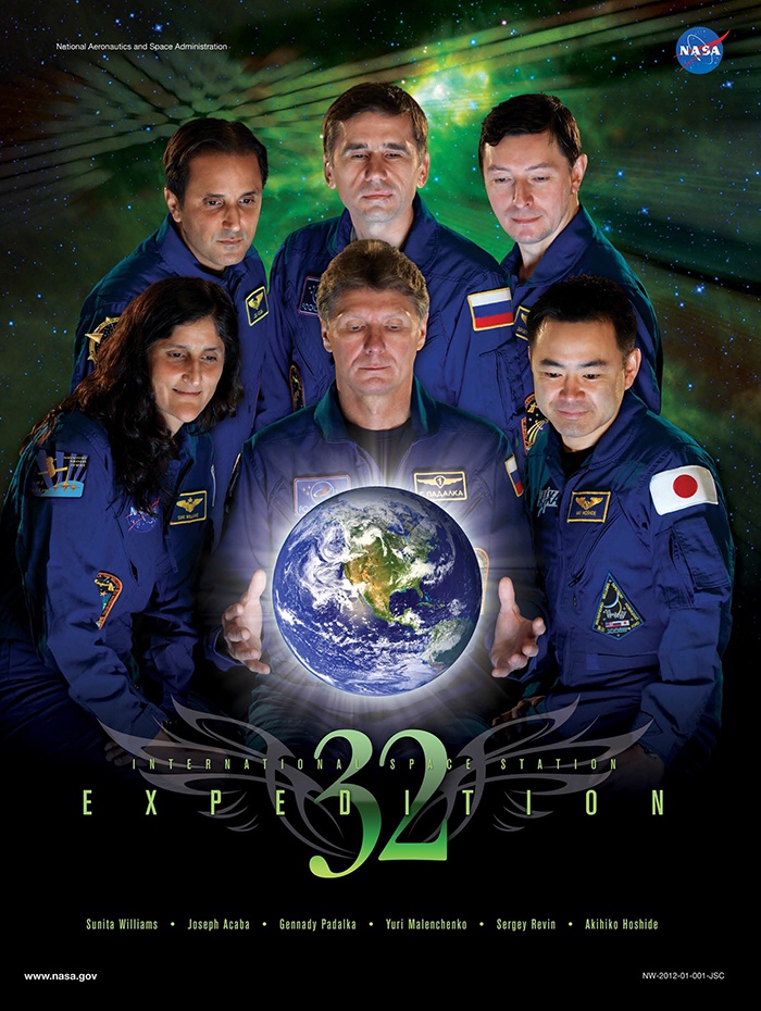 nasa expedition posters - pace Administration International Space Stahlon ' Sunita Williams Joseph Acaba Gennady Padalka Yuri Malenchenko Sergey Revin Akihiko Hoshide Nw1Jsc