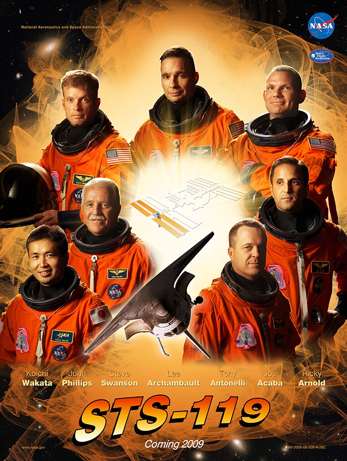 nasa mission posters - National Aeronautics and Space Administra Axa Lee Koichi Wakata John Steve Tony Phillips Swanson Archambault Antonelli Joe Acaba Ricky Arnold Sts119 Coming 2009 W9 A Jsc