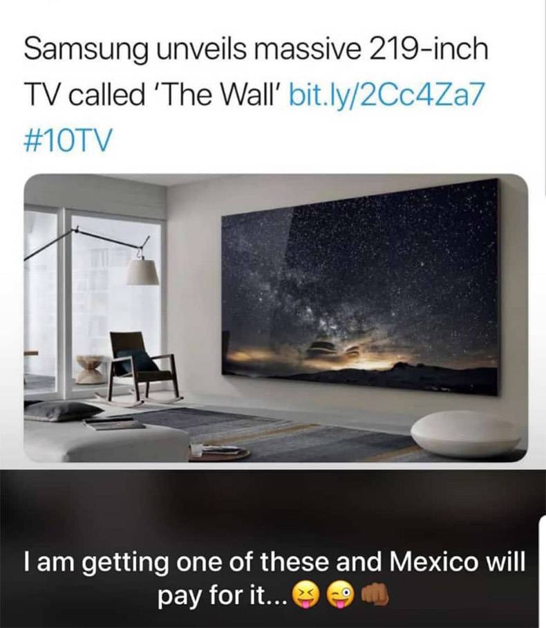samsung 219 inch tv the wall - Samsung unveils massive 219inch Tv called 'The Wall bit.ly2Cc4Za7 Tam getting one of these and Mexico will pay for it...