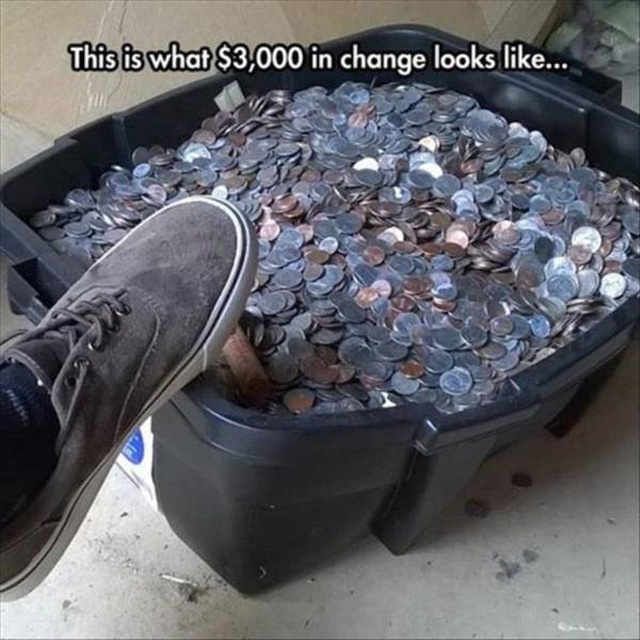 box full of coins - This is what $3,000 in change looks ...