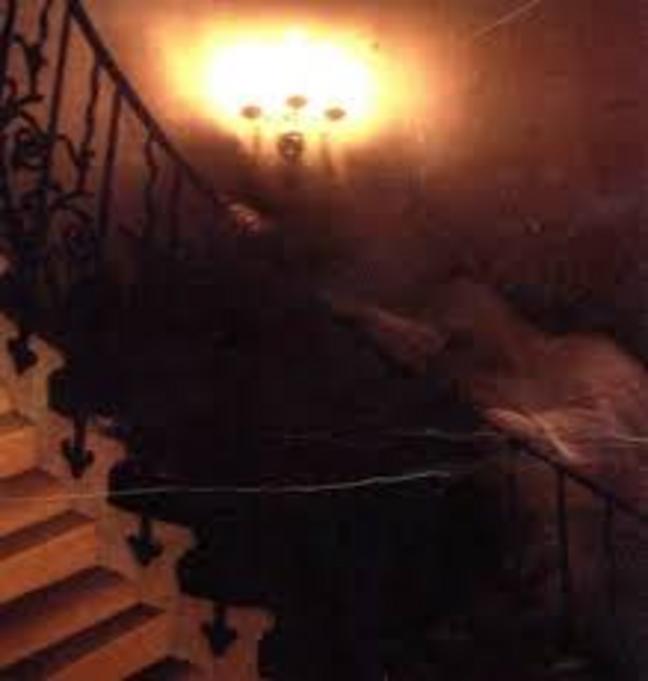 The Tulip staircase ghost -Rev. Ralph Hardy, a retired clergyman from White Rock, British Columbia, took this famous photograph in 1966. Originally, he only wanted take a picture of the elegant Tulip Staircase in the Queen’s House section of the National Maritime Museum in Greenwich, England. Upon development, however, the photo revealed a shrouded figure climbing the stairs. Experts who examined the original negative concluded that it had not been tampered with. The vicinity of the staircase is rumored to be haunted and unexplained footsteps have often been heard there.