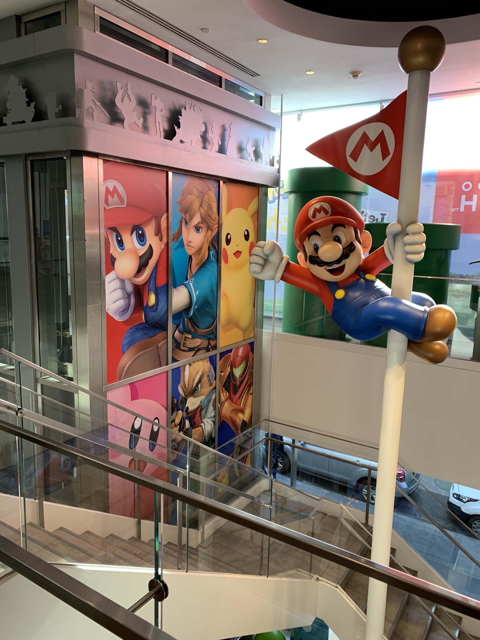 I wouldn't be able to resist the temptation to jump from that staircase to the Mario flagpole