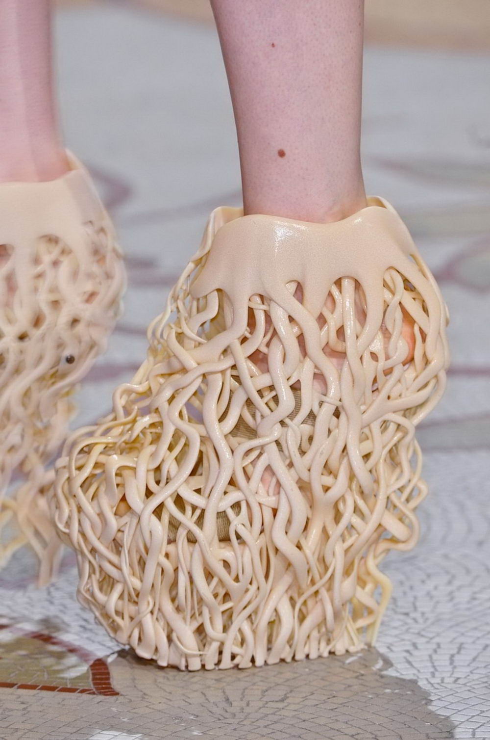 remarkable image of shoes that looks like they're made of noodles