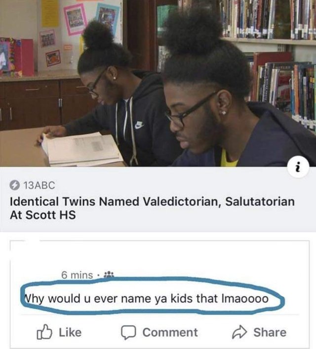 Salutatorian - 13ABC Identical Twins Named Valedictorian, Salutatorian At Scott Hs 6 minst Why would u ever name ya kids that Imaoooo D Comment