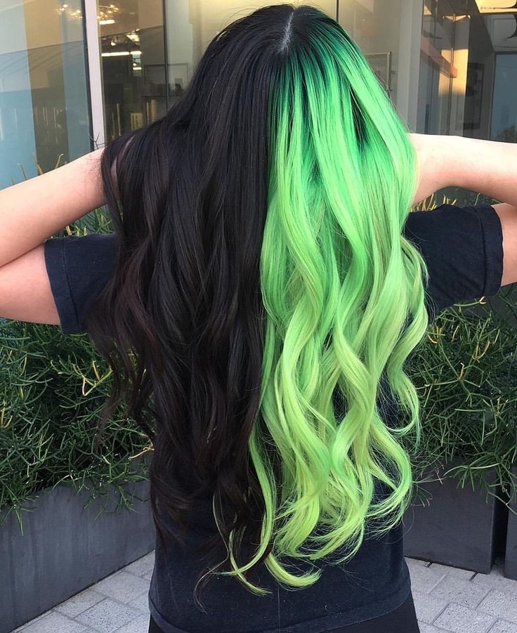 black and green hair