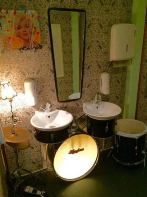 random pics - drum bathroom