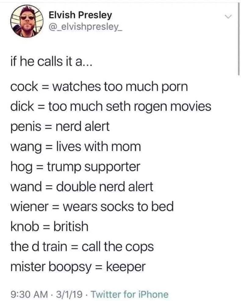 random pic british sex meme - Elvish Presley if he calls it a... cock watches too much porn dick too much seth rogen movies penis nerd alert wang lives with mom hog trump supporter wand double nerd alert wiener wears socks to bed knob british the d train 