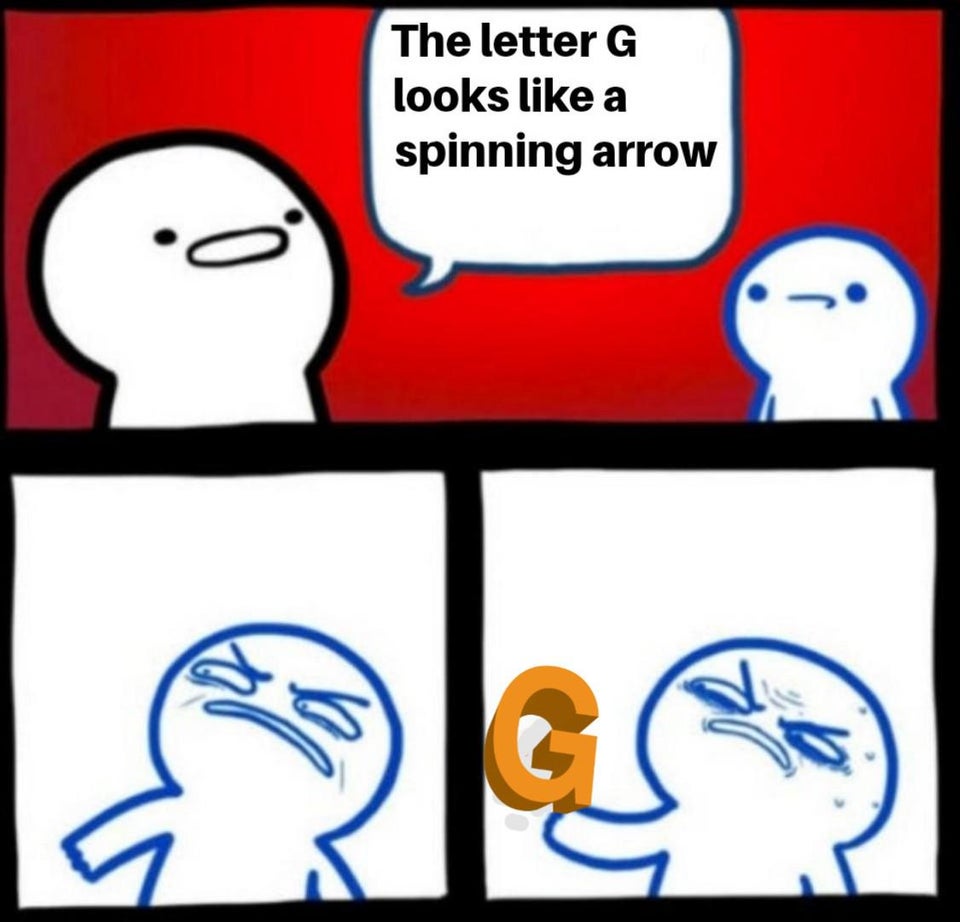g spinning arrow - The letter G looks a spinning arrow