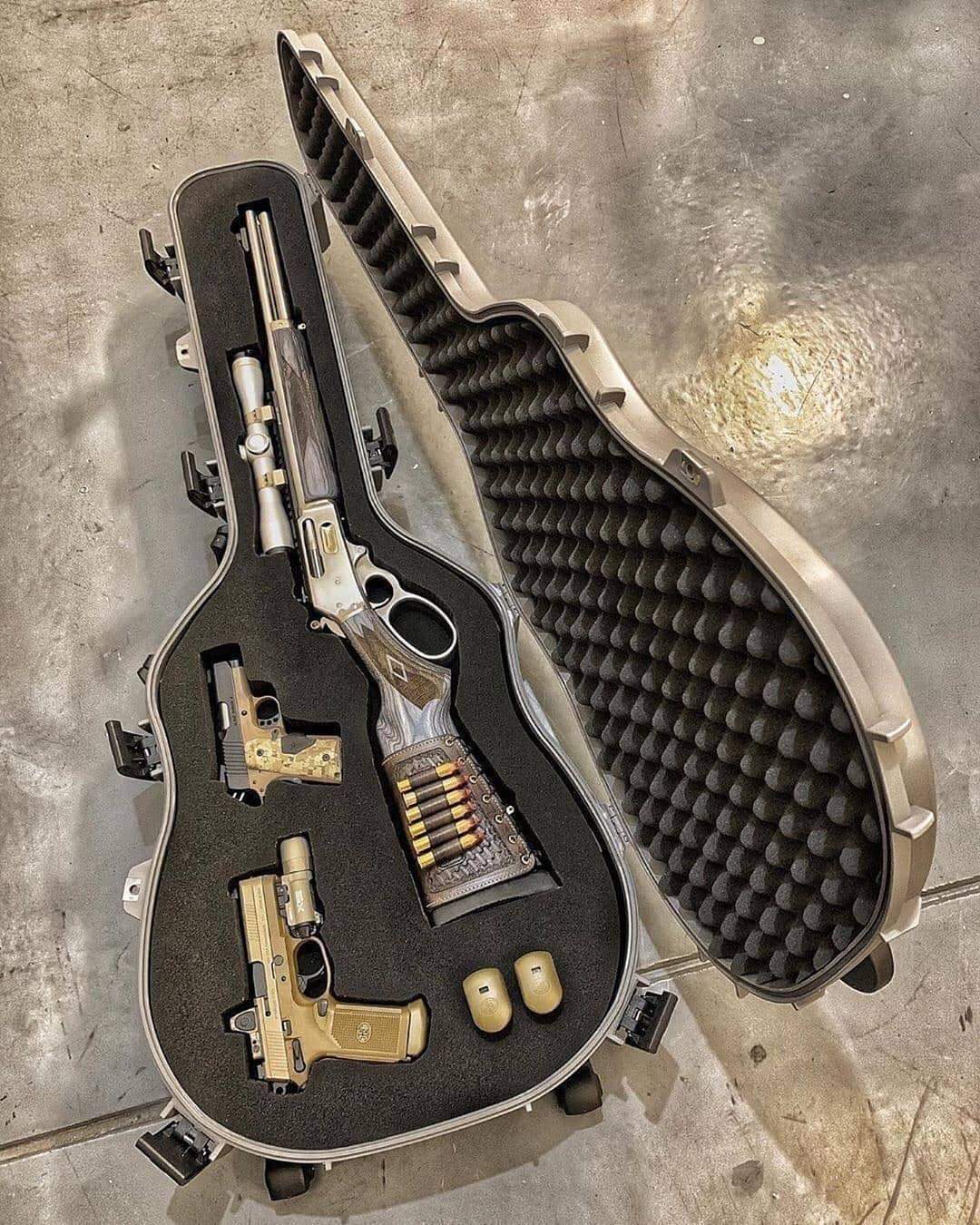 random guns in guitar case