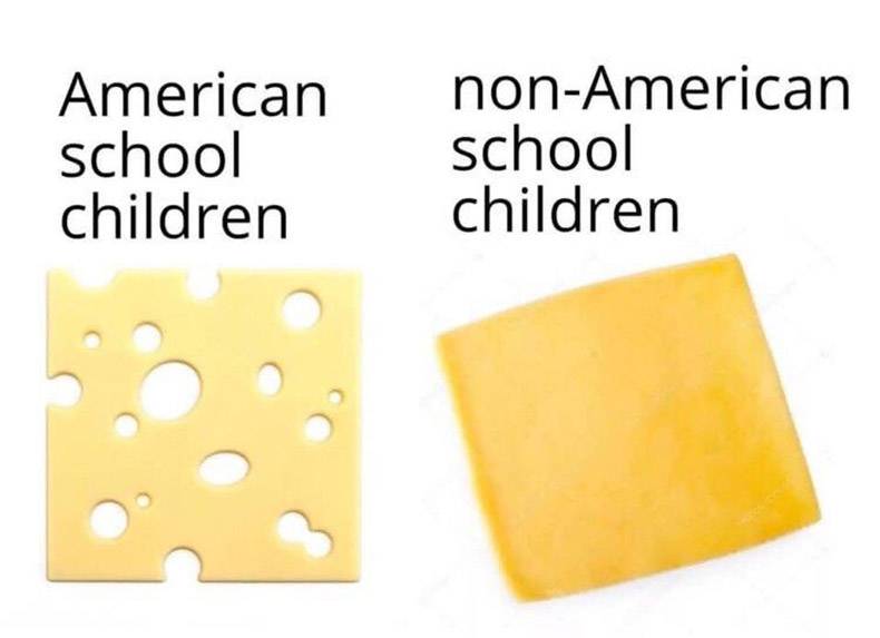American school children nonAmerican school children
