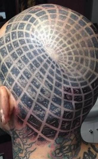 optical illusion head tattoo - Z
