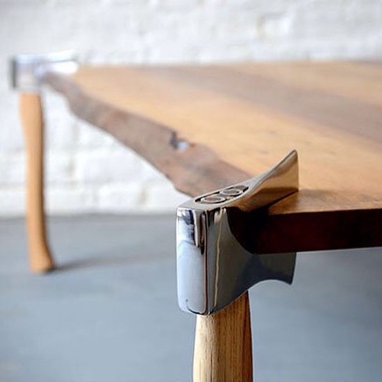 table with ax legs