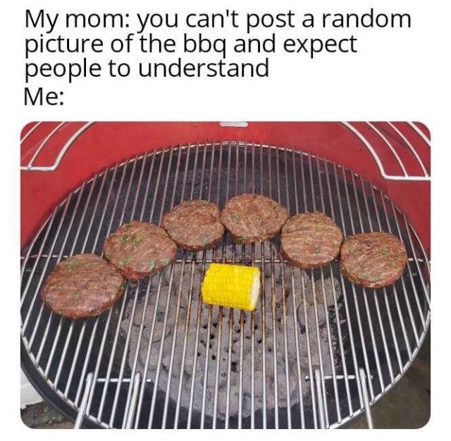you can t post a random - My mom you can't post a random picture of the bbq and expect people to understand Me