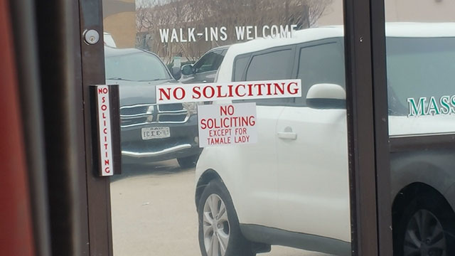 no solicitors except the tamale lady - WalkIns Welcome No Soliciting No Soliciting Except For Tamale Lady Mass 2000Zu