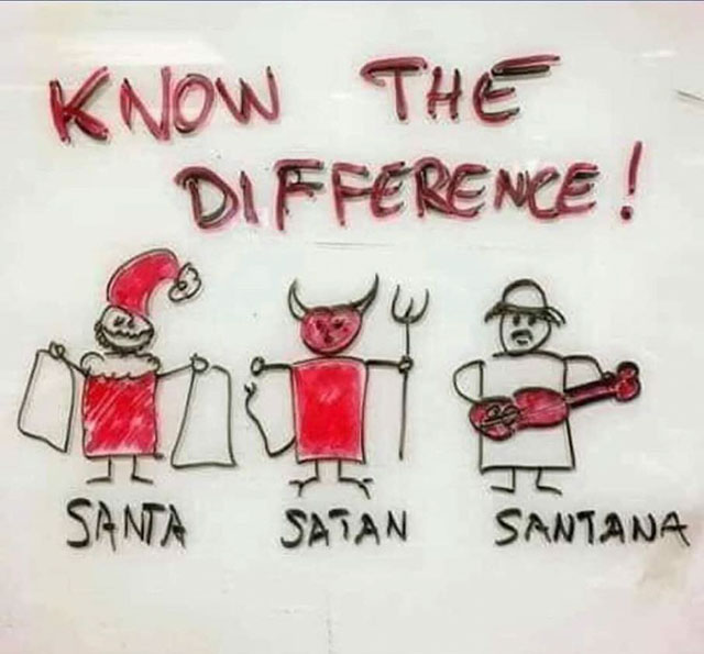 drawing - Know The Difference! Santa Satan Santana