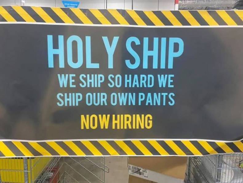 Holy Ship We Ship So Hard We Ship Our Own Pants Now Hiring