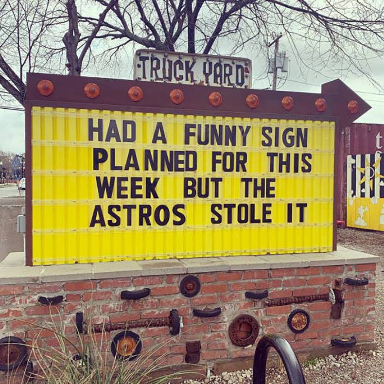 truck yard - ? Trick Yardi Had A Funny Sign Planned For This Week But The Tit Astros Stole It