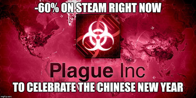 horror - 60% On Steam Right Now Plague Inc To Celebrate The Chinese New Year