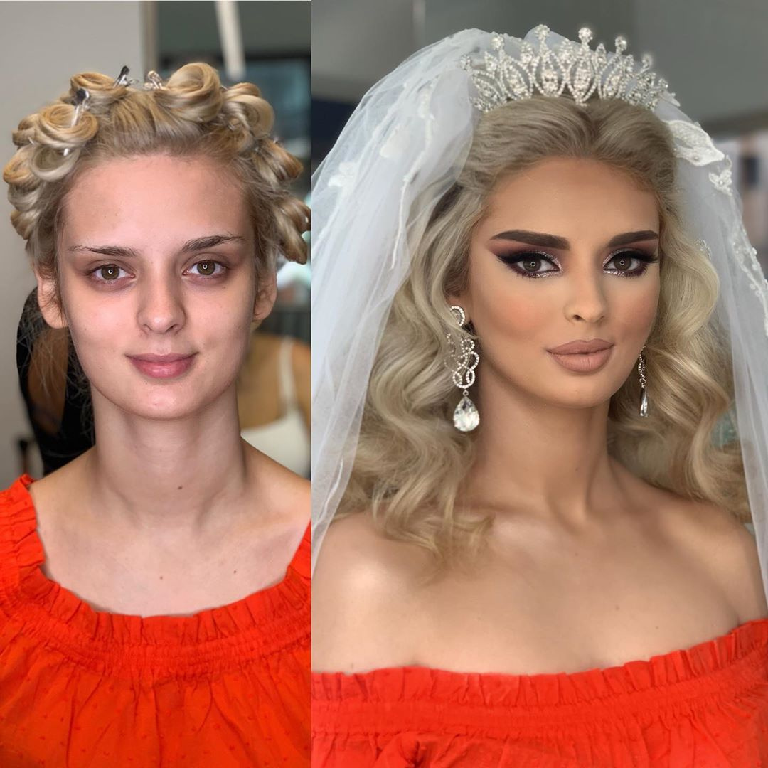 wedding makeup before and after -