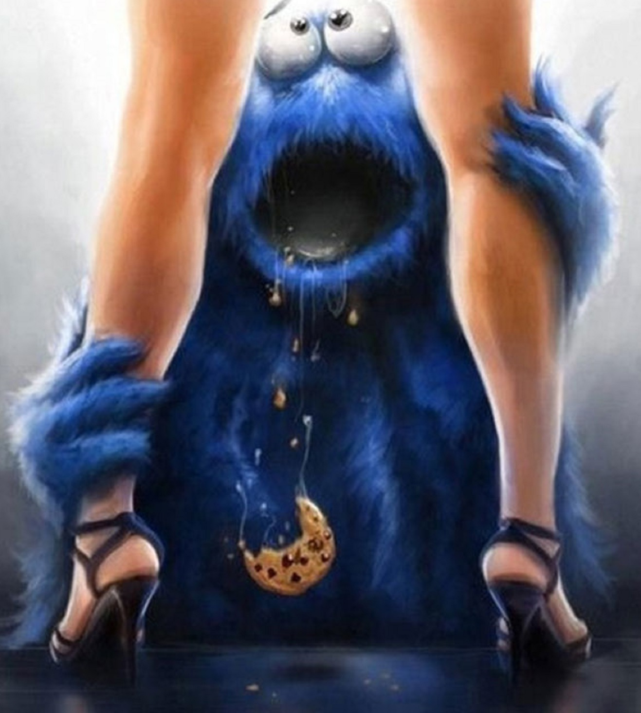 cookie monster woman legs