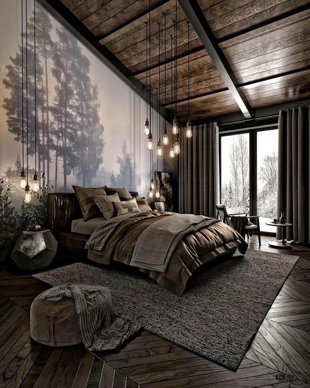 wooden forest tree hotel room