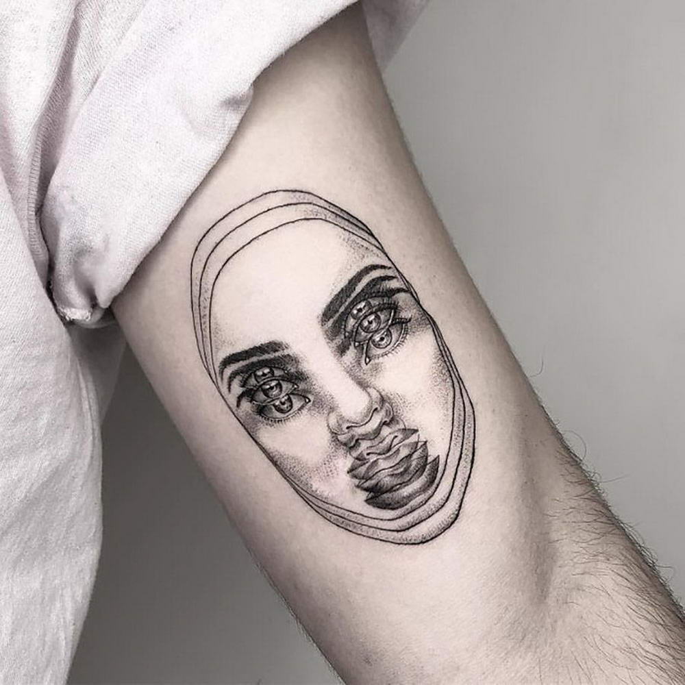 double vision tattoo face