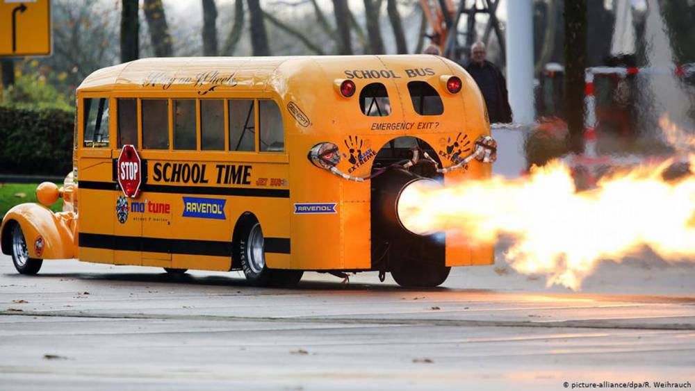 School Bus with rocket engine
