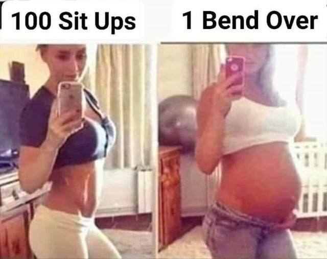 100 Sit Ups 1 Bend Over pregnant woman