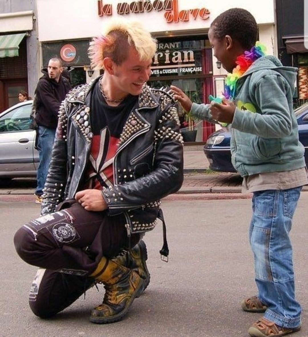 punk guy with kid