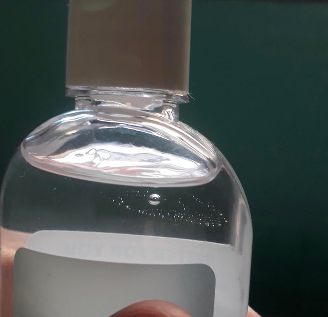 Bubbles in hand sanitizer look like mini universe.