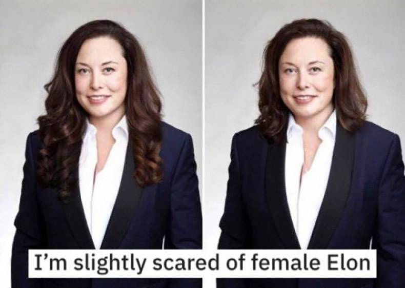 funny pics and memes - suit - I'm slightly scared of female Elon
