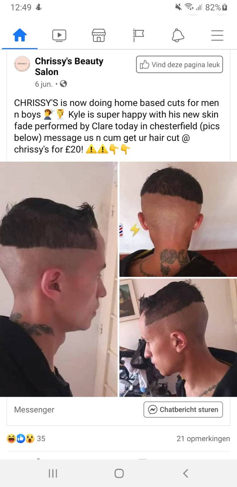 chrissy's beauty salon chesterfield - ut ill 82% 0 Vind deze pagina leuk Chrissy's Beauty Salon 6 jun.. Chrissy'S is now doing home based cuts for men n boys Kyle is super happy with his new skin fade performed by Clare today in chesterfield pics below me