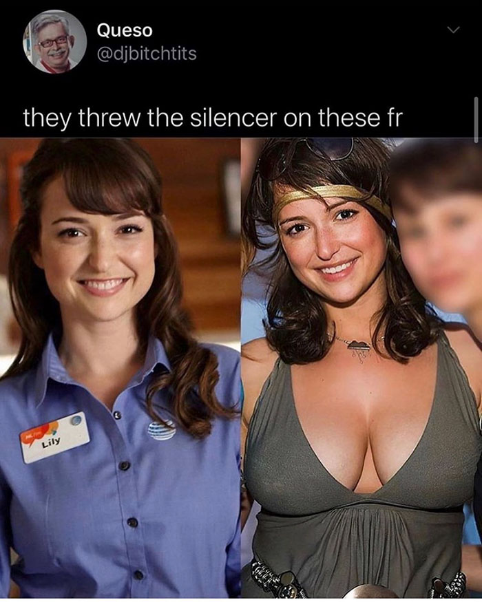 milana vayntrub - Queso they threw the silencer on these fr Lily