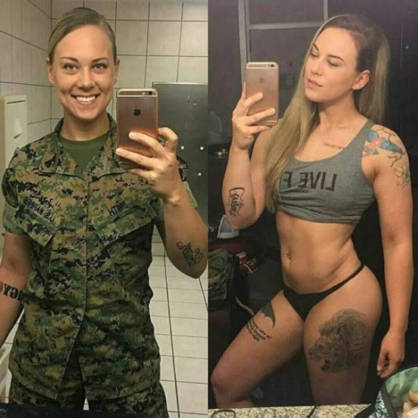 Beautiful Women In and Out of Uniform