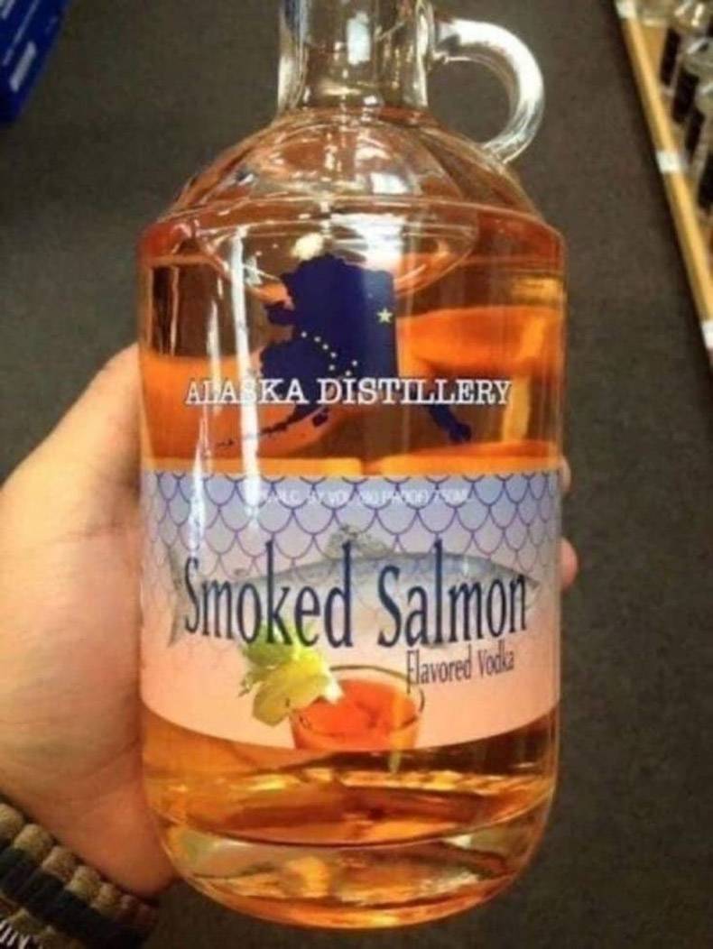 salmon flavored water