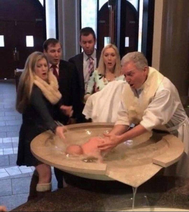 funny random pics - baptism fail
