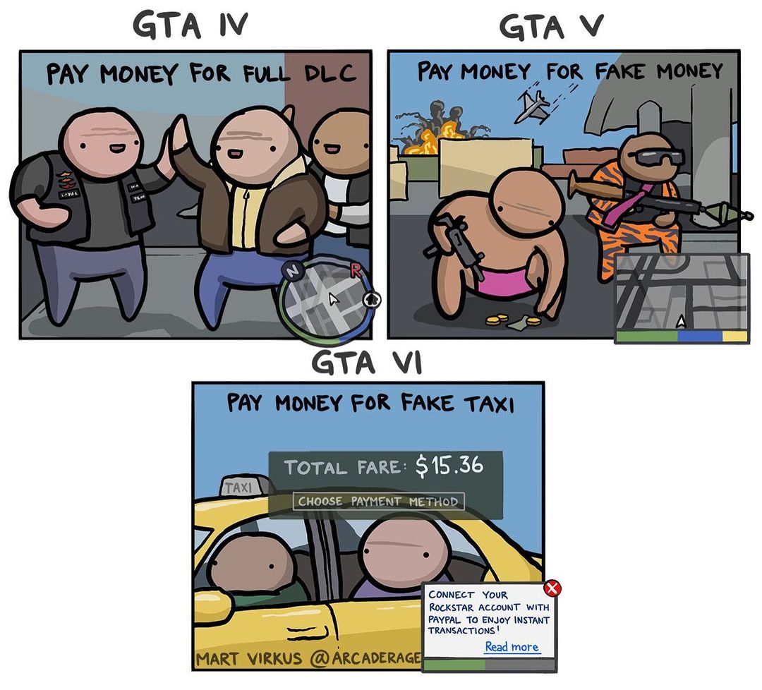 comics - Gta Iv Gta V Pay Money For Full Dlc Pay Money For Fake Money Gta Vi Pay Money For Fake Taxi Total Fare $15.36 Taxi Choose Payment Method Connect Your Rockstar Account With Paypal To Enjoy Instant Transactions! Read more Mart Virkus @ Arcaderage