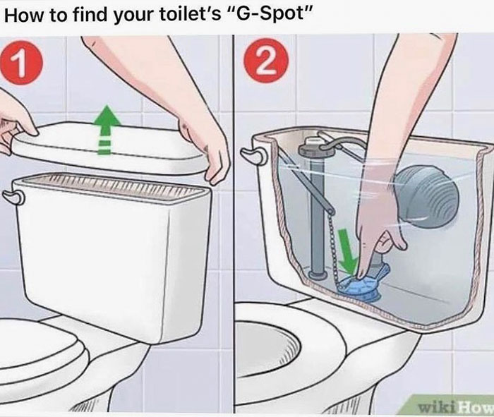 recaptioned wikihow - How to find your toilet's "GSpot" 1 2 wikiHow