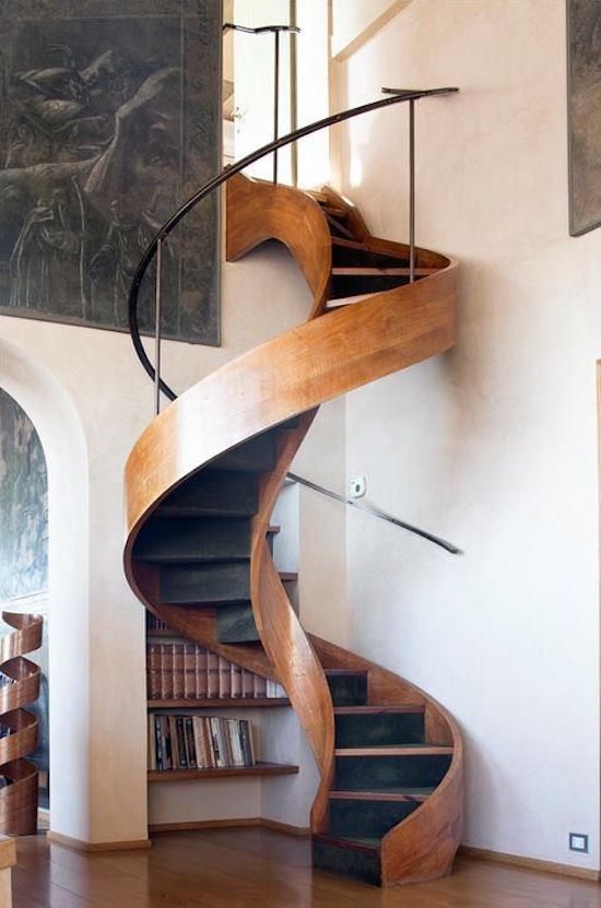 funny rando pics - wood modern spiral staircase