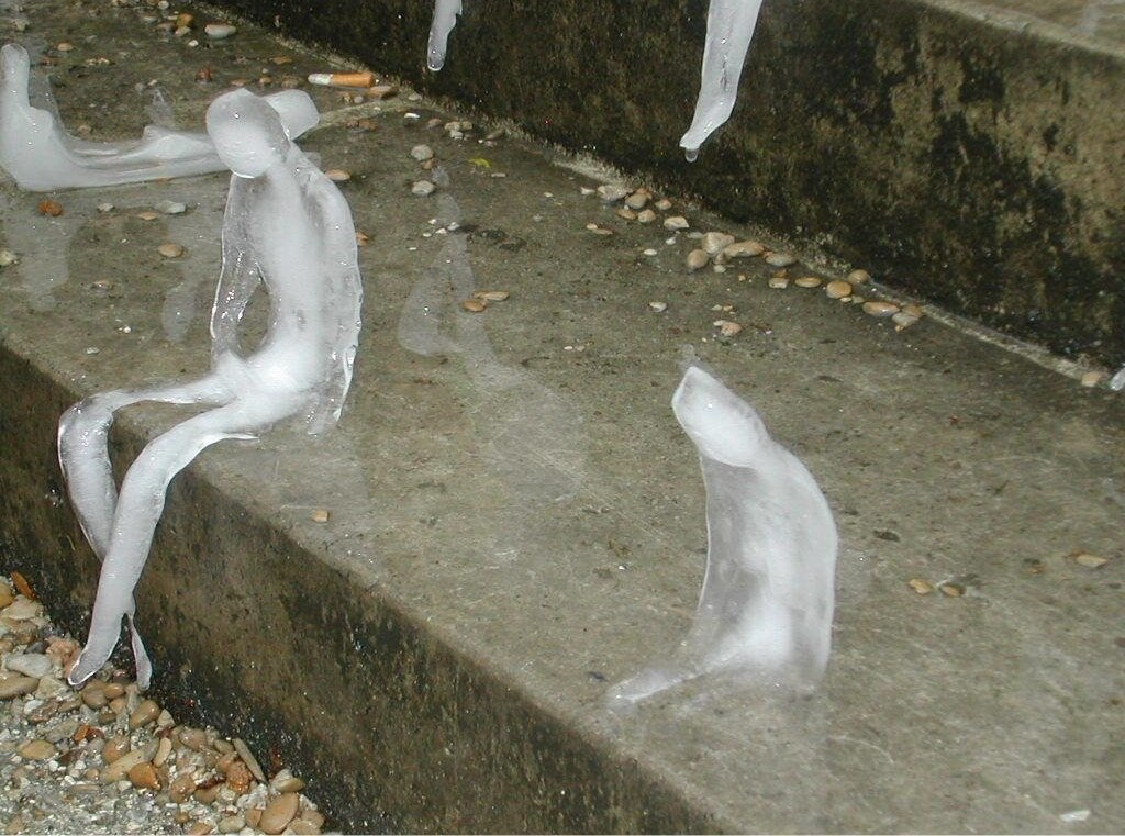 funny pics - whatever these ice figures are going thru