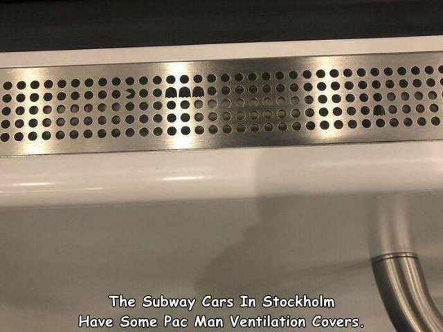 light - The Subway Cars In Stockholm Have Some Pac Man Ventilation Covers.