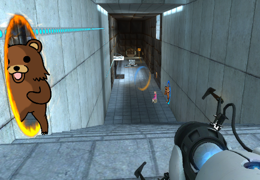 Pedobear has discovered the convenience of portals! now he can snatch little kids without breaking a sweat!